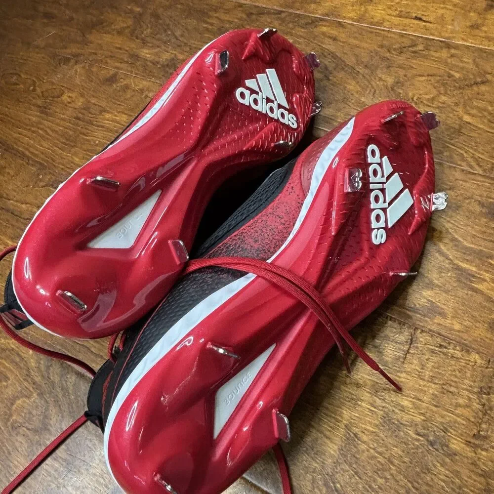 adidas‎ Icon V Bounce Baseball Cleats Shoes Mens Size 16 Black Red Metal G28254